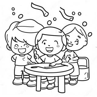 Happy Children Signing Coloring Page 68934-56830