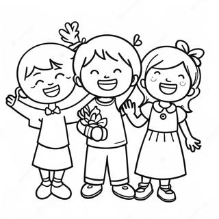 Happy Children Signing Coloring Page 68934-56832