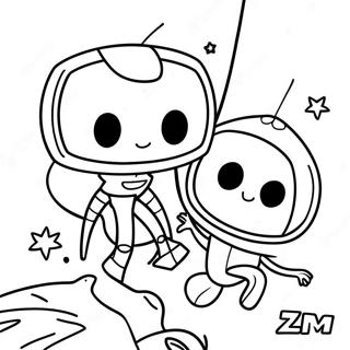 Zim And Gir In Space Coloring Page 6895-5607