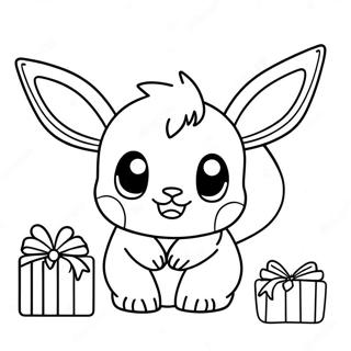 Eevee Christmas Coloring Pages