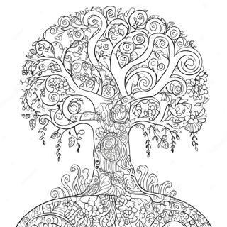 Klimt Inspired Tree Of Life Coloring Page 68974-56857