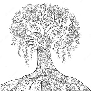 Klimt Inspired Tree Of Life Coloring Page 68974-56858