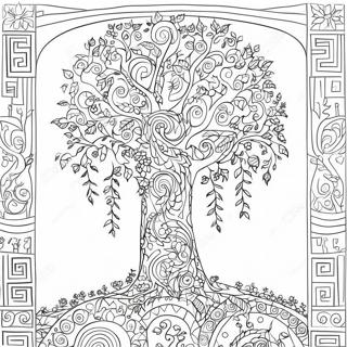 Klimt Inspired Tree Of Life Coloring Page 68974-56859