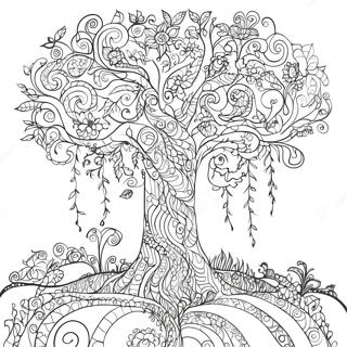 Klimt Inspired Tree Of Life Coloring Page 68974-56860