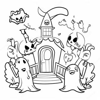 Spookiz Characters In A Haunted House Coloring Page 69014-56913