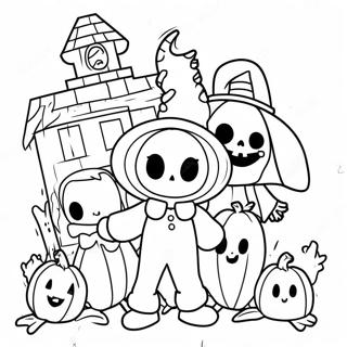 Spookiz Characters In A Haunted House Coloring Page 69014-56914