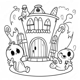 Spookiz Characters In A Haunted House Coloring Page 69014-56915