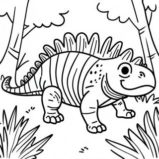 Colorful Dimetrodon In A Forest Coloring Page 69024-56893