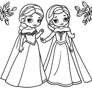 Elsa And Anna Paper Dolls Coloring Page 69043-56903