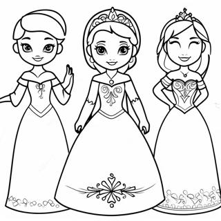 Frozen Princesses Paper Dolls Coloring Page 69044-56934