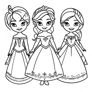 Frozen Princesses Paper Dolls Coloring Page 69044-56936