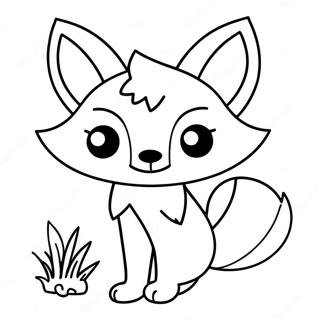 Kawaii Fox Coloring Page 6904-5611