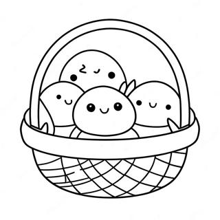 Cute Peeps In A Basket Coloring Page 69074-56937