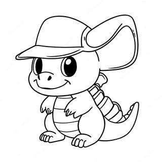 Cubone Wearing A Bone Helmet Coloring Page 69084-56956