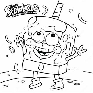 Spongebob Happy Birthday Coloring Page 69113-56967