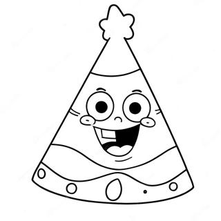 Spongebob Party Hat Coloring Page 69114-56976