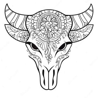 Decorative Cow Skull Coloring Page 69154-57005