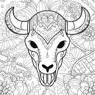 Decorative Cow Skull Coloring Page 69154-57006