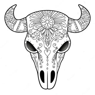 Decorative Cow Skull Coloring Page 69154-57008