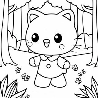 Hello Kitty Exploring A Magical Forest Coloring Page 6915-5621