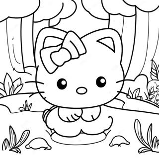 Hello Kitty Exploring A Magical Forest Coloring Page 6915-5622