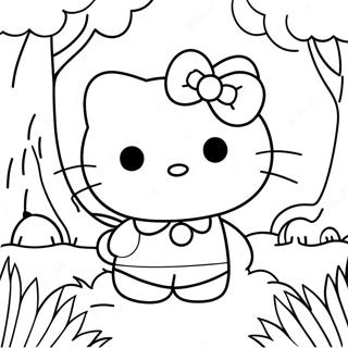 Hello Kitty Exploring A Magical Forest Coloring Page 6915-5623