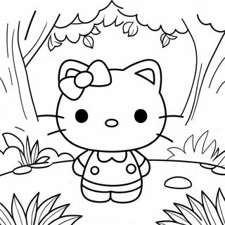 Hello Kitty Exploring A Magical Forest Coloring Page 6915-5624