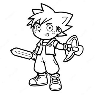 Sora With Keyblade Coloring Page 69164-57010