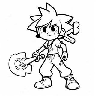 Sora With Keyblade Coloring Page 69164-57012