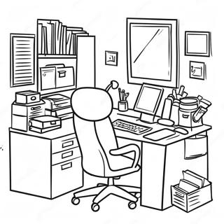 Busy Office Scene Coloring Page 69254-57079