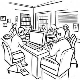 Busy Office Scene Coloring Page 69254-57080