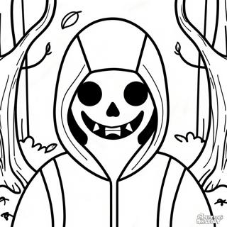 Creepy Eyeless Jack In The Woods Coloring Page 69284-57094