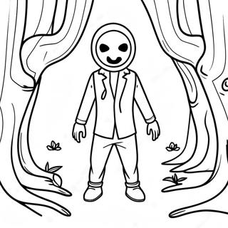 Creepy Eyeless Jack In The Woods Coloring Page 69284-57095