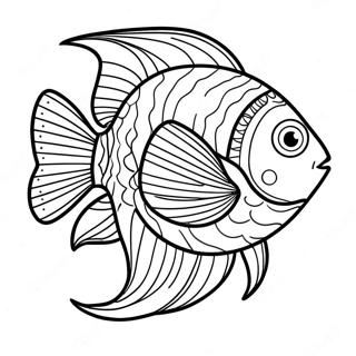 Colorful Tropical Fish Swimming Coloring Page 69294-57101