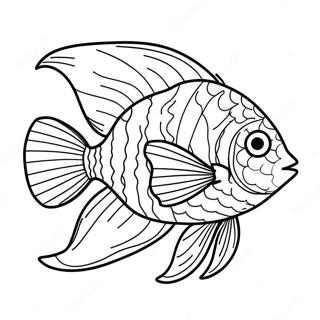 Colorful Tropical Fish Swimming Coloring Page 69294-57102