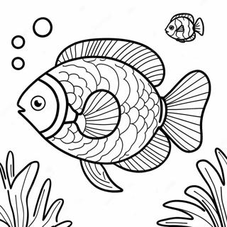 Colorful Tropical Fish Swimming Coloring Page 69294-57103