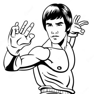 Bruce Lee Action Pose Coloring Page 69333-57142