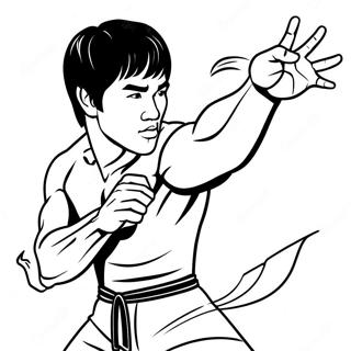 Bruce Lee Action Pose Coloring Page 69333-57143