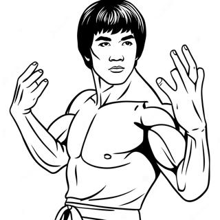 Bruce Lee Action Pose Coloring Page 69333-57144