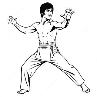 Bruce Lee Iconic Kicking Coloring Page 69334-57145