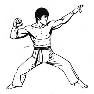 Bruce Lee Iconic Kicking Coloring Page 69334-57148