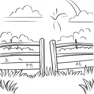 Rustic Farm Fence Coloring Page 69344-57153