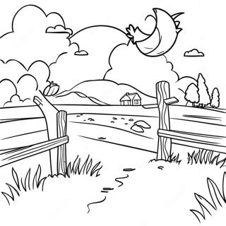 Rustic Farm Fence Coloring Page 69344-57154