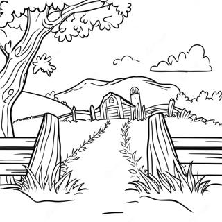 Rustic Farm Fence Coloring Page 69344-57155