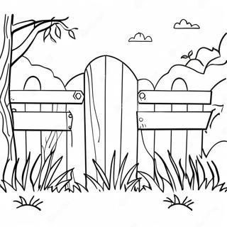 Rustic Farm Fence Coloring Page 69344-57156