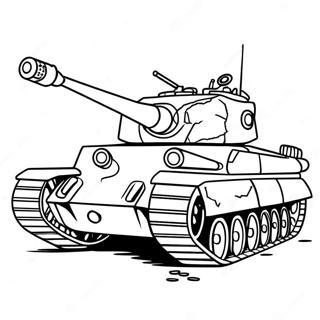 Camouflaged Tiger Tank Coloring Page 69364-57159