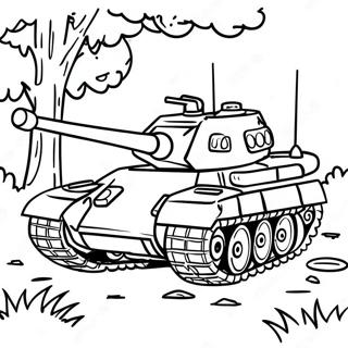 Camouflaged Tiger Tank Coloring Page 69364-57160