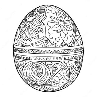 Intricate Pysanky Egg Coloring Page 69374-57174