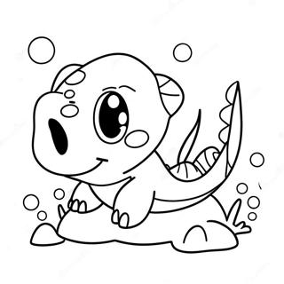 Cute Totodile Swimming Coloring Page 69404-57198