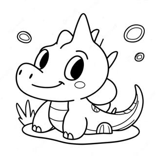 Cute Totodile Swimming Coloring Page 69404-57199